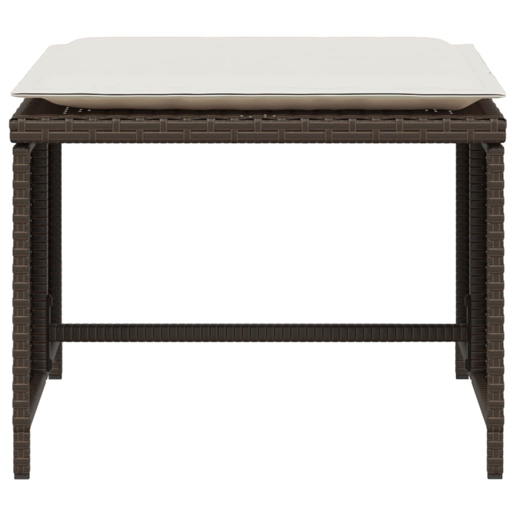 Sedia da Giardino con Poggiapiedi in Polyrattan Marrone 368617