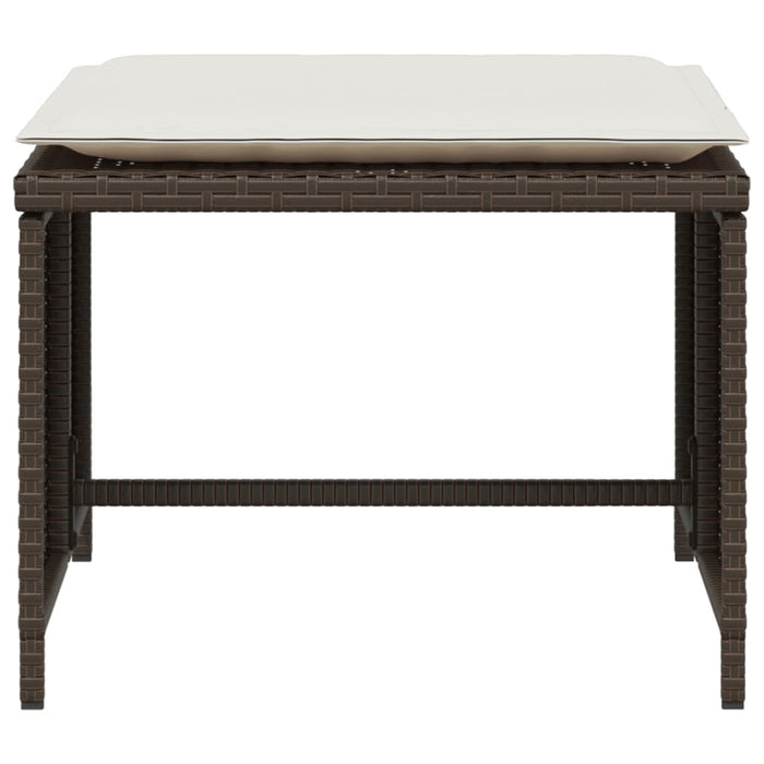 Sedia da Giardino con Poggiapiedi in Polyrattan Marrone 368617