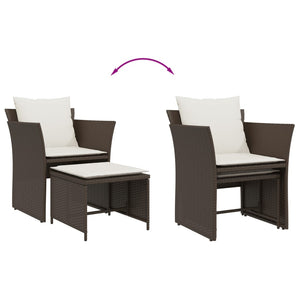 vidaXL Sedia da Giardino con Poggiapiedi in Polyrattan Marrone
