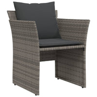 Poltrona da Giardino con Poggiapiedi Grigia in Polyrattan 368618