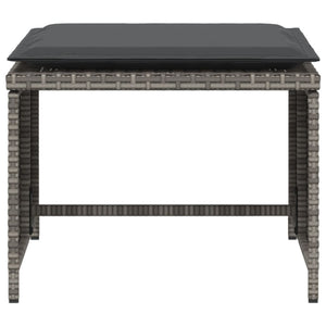 Poltrona da Giardino con Poggiapiedi Grigia in Polyrattan 368618