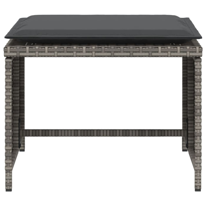 Poltrona da Giardino con Poggiapiedi Grigia in Polyrattan 368618