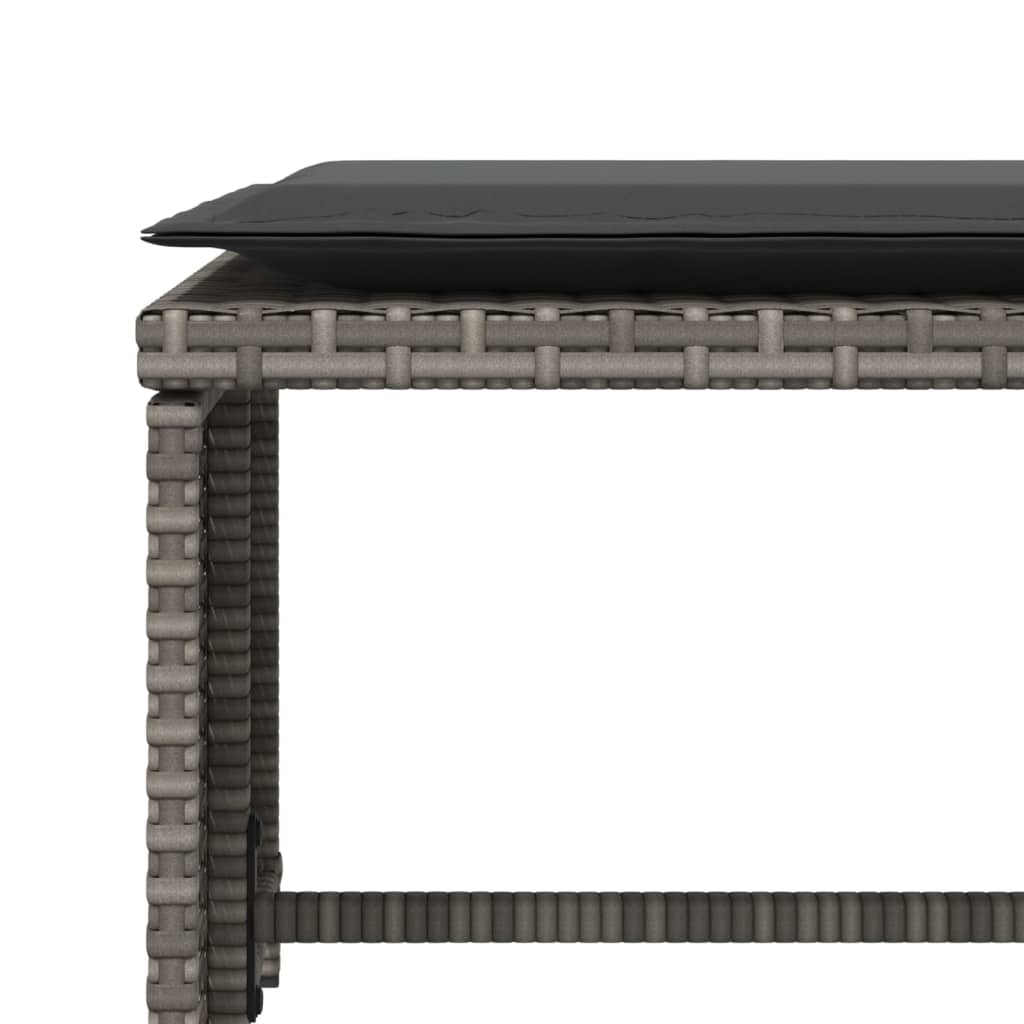 Poltrona da Giardino con Poggiapiedi Grigia in Polyrattan 368618