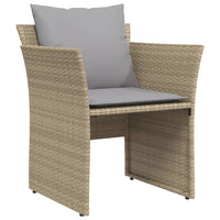 Sedia da Giardino con Poggiapiedi in Polyrattan Beige