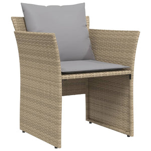 Sedia da Giardino con Poggiapiedi in Polyrattan Beige