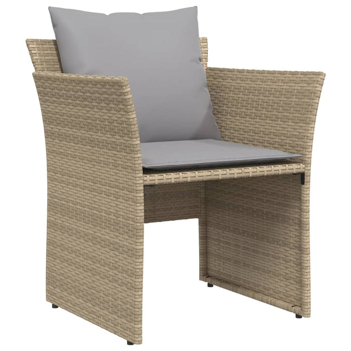 Sedia da Giardino con Poggiapiedi in Polyrattan Beige