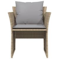 Sedia da Giardino con Poggiapiedi in Polyrattan Beige