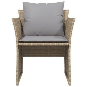 Sedia da Giardino con Poggiapiedi in Polyrattan Beige