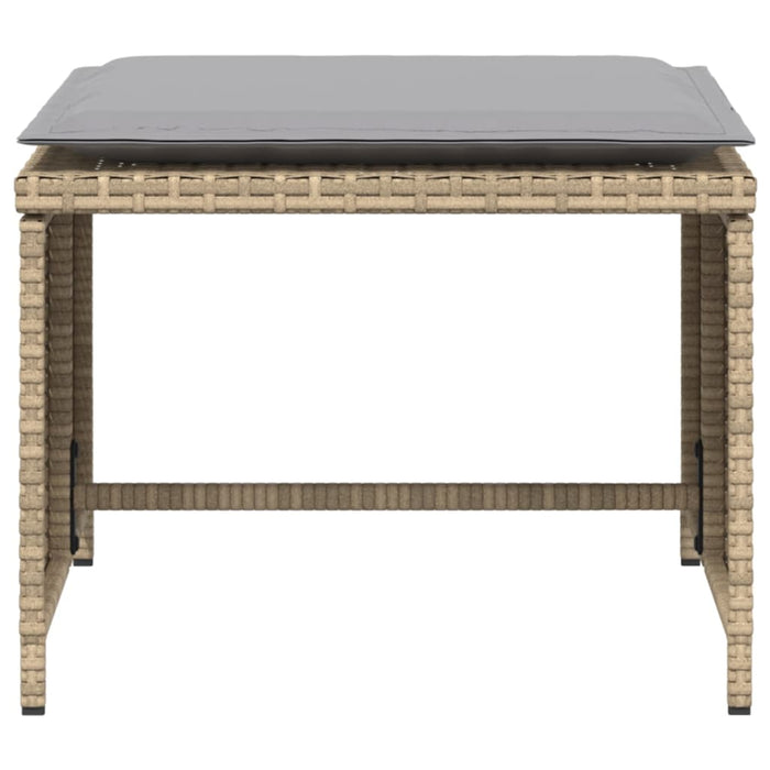 Sedia da Giardino con Poggiapiedi in Polyrattan Beige