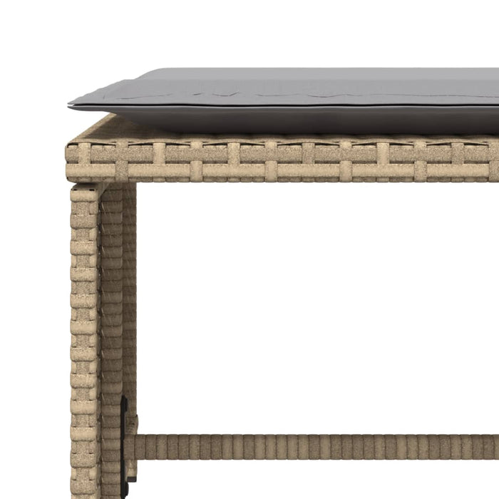 Sedia da Giardino con Poggiapiedi in Polyrattan Beige