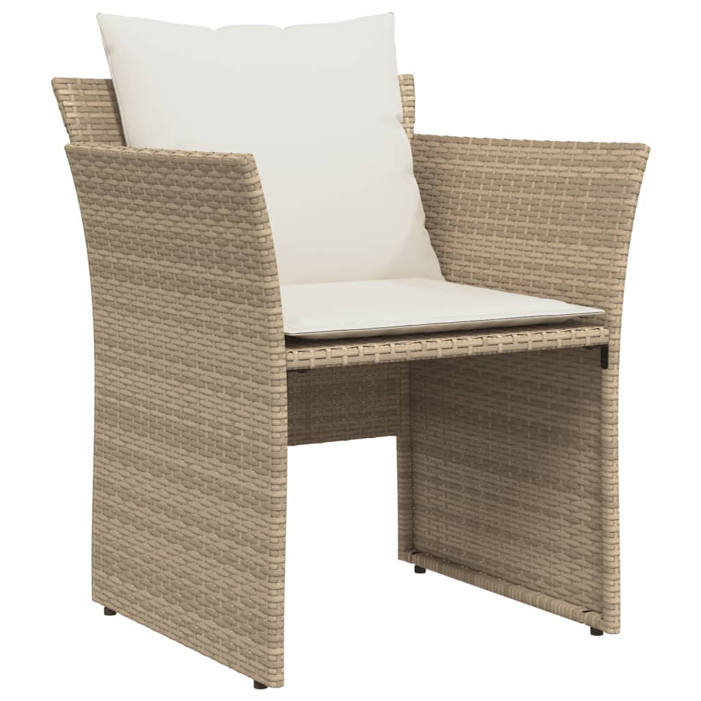Sedia da Giardino con Poggiapiedi in Polyrattan Beige 368620