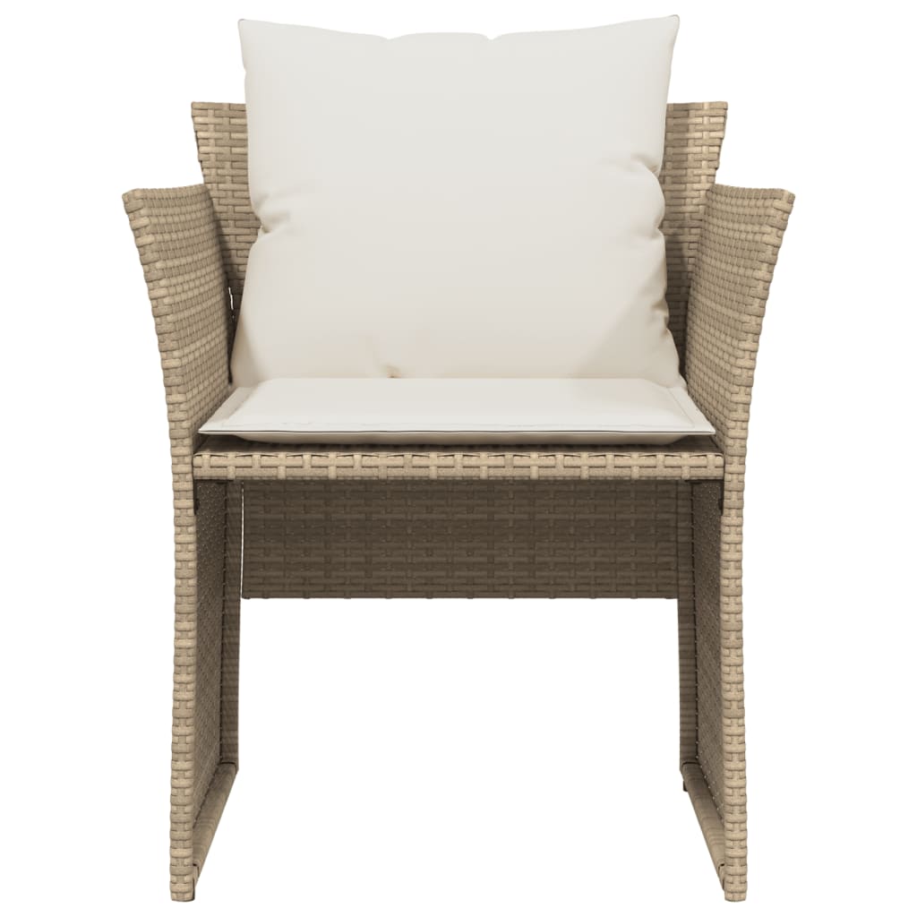 Sedia da Giardino con Poggiapiedi in Polyrattan Beige 368620