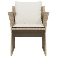 Sedia da Giardino con Poggiapiedi in Polyrattan Beige 368620