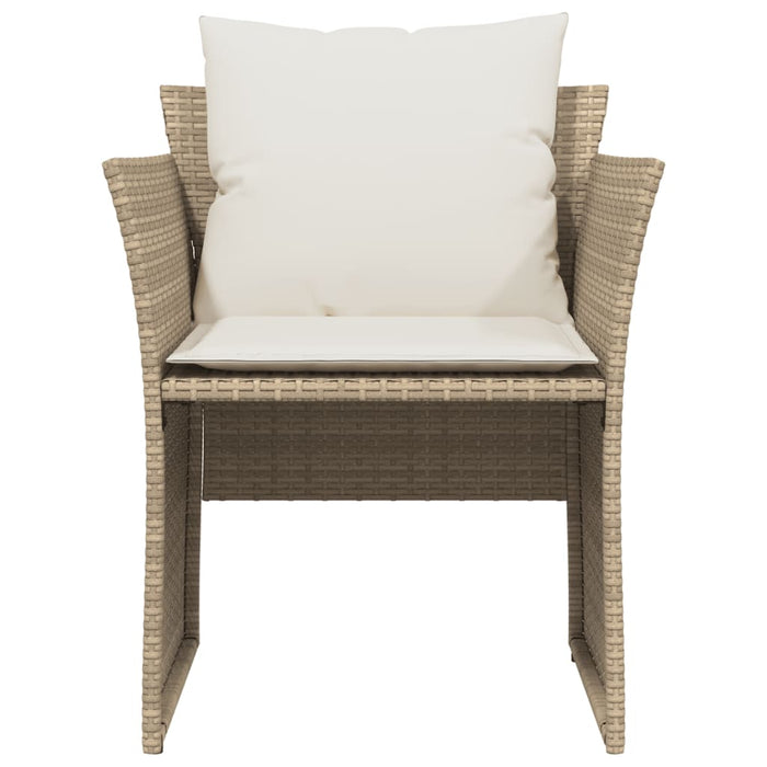 Sedia da Giardino con Poggiapiedi in Polyrattan Beige 368620