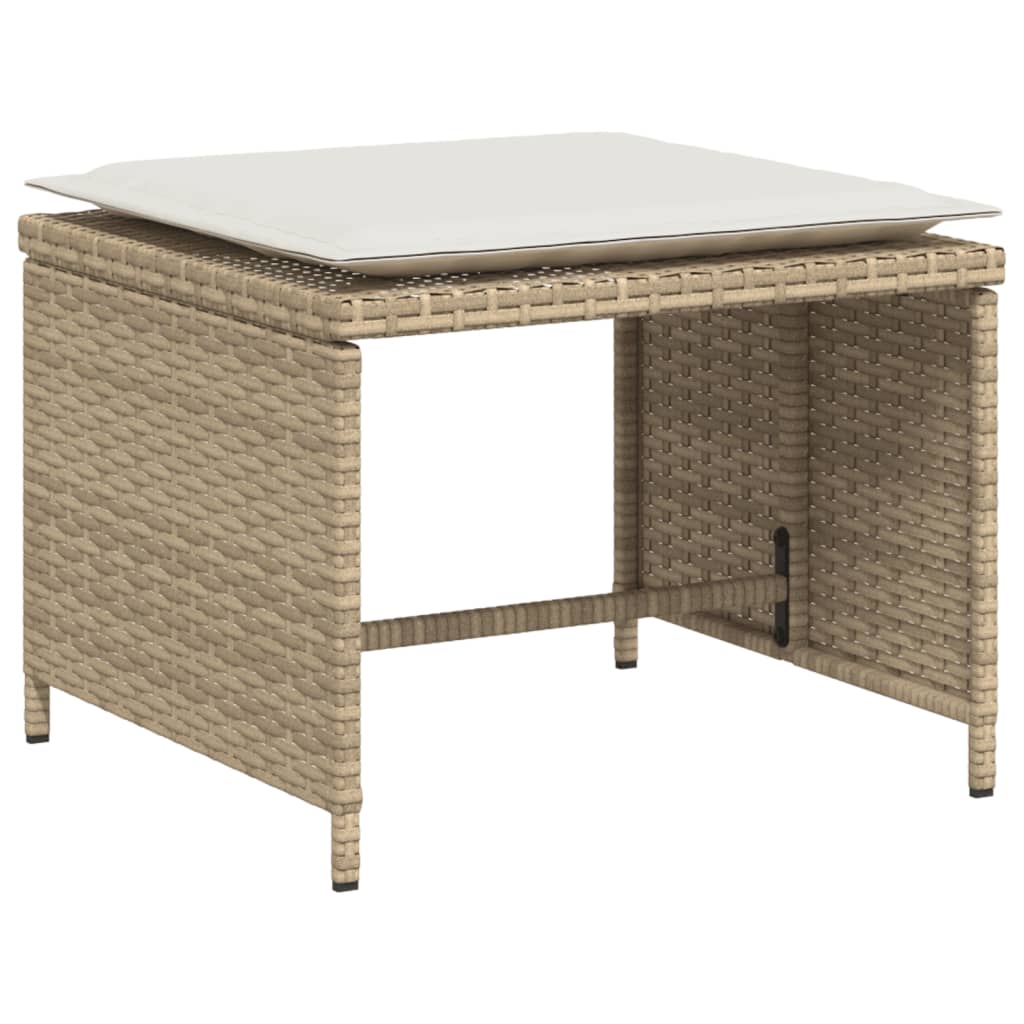 Sedia da Giardino con Poggiapiedi in Polyrattan Beige 368620