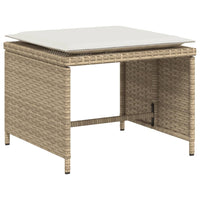 Sedia da Giardino con Poggiapiedi in Polyrattan Beige 368620