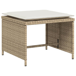 vidaXL Sedia da Giardino con Poggiapiedi in Polyrattan Beige