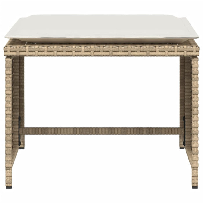 Sedia da Giardino con Poggiapiedi in Polyrattan Beige 368620