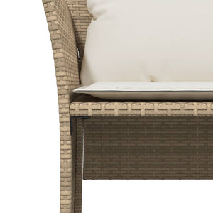 vidaXL Sedia da Giardino con Poggiapiedi in Polyrattan Beige
