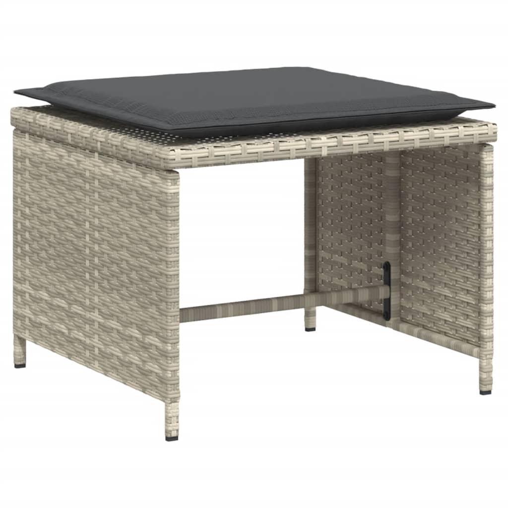 vidaXL Sedia da Giardino con Poggiapiedi in Polyrattan Grigio Chiaro