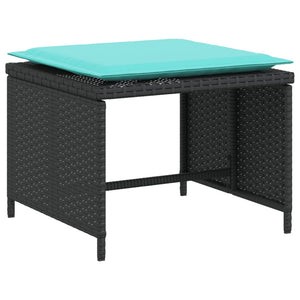 Poltrona da Giardino con Poggiapiedi in Polyrattan Nero 368624
