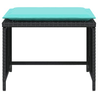 Poltrona da Giardino con Poggiapiedi in Polyrattan Nero 368624