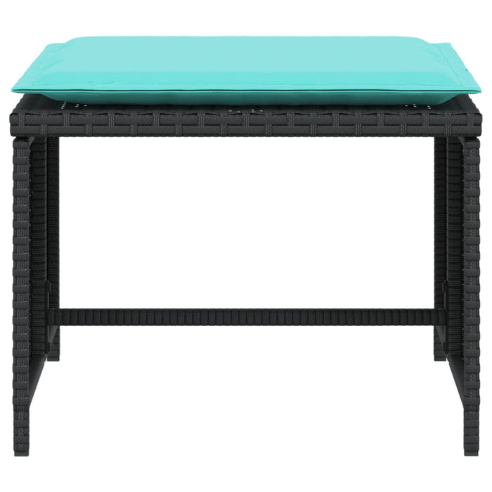 Poltrona da Giardino con Poggiapiedi in Polyrattan Nero 368624