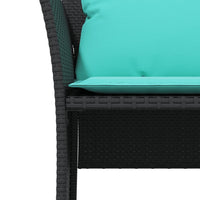 Poltrona da Giardino con Poggiapiedi in Polyrattan Nero 368624
