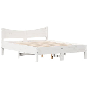Letto senza Materasso Bianco 120x200 cm Legno Massello di Pino 844730