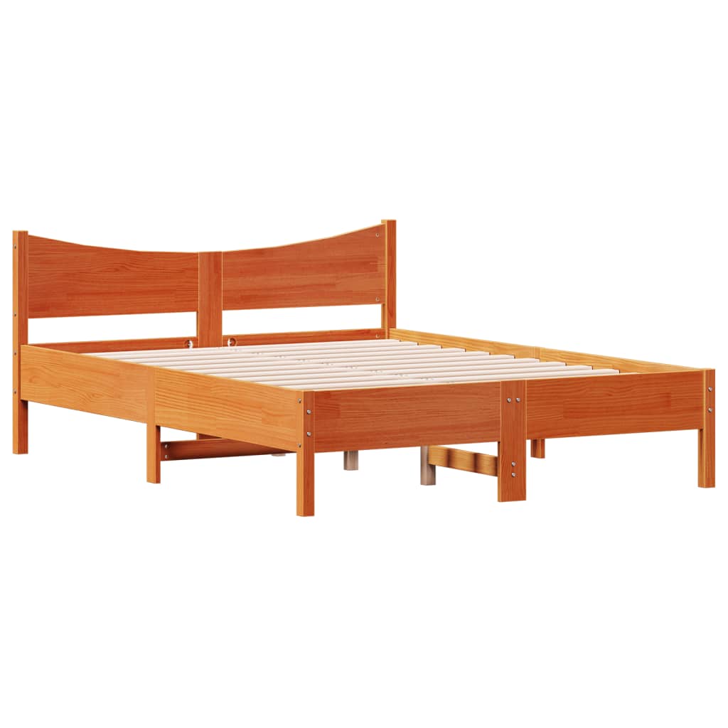 Letto senza Materasso Marrone Cera 120x200 cm in Legno di Pino 844732