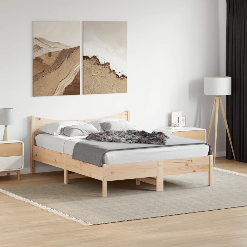 Letto senza Materasso 140x190 cm in Legno Massello di Pino 844741