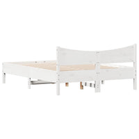 Letto senza Materasso Bianco 135x190 cm Legno Massello di Pino 844746