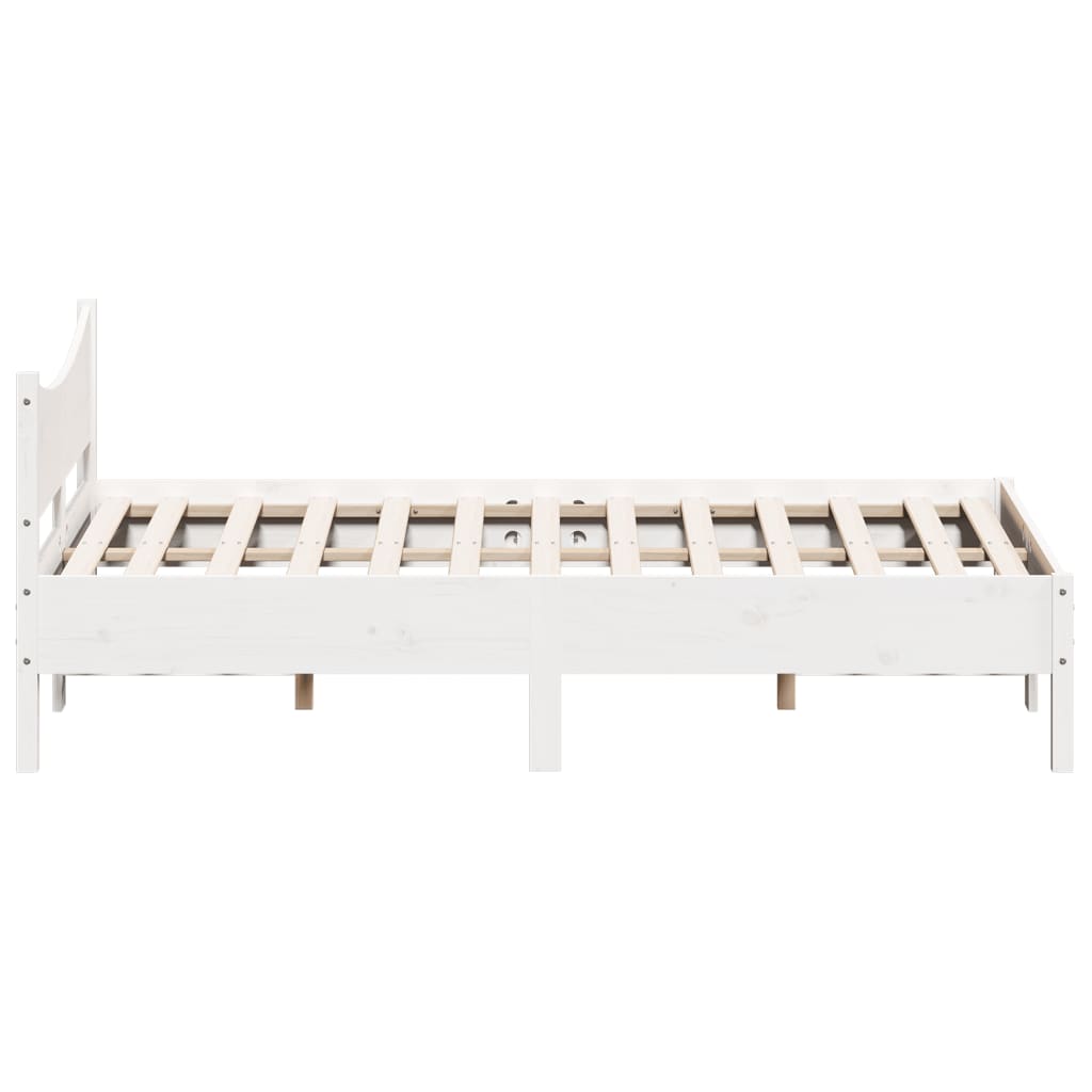 Letto senza Materasso Bianco 120x190 cm Legno Massello di Pino 844750