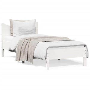 Letto senza Materasso Bianco 90x190 cm in Legno Massello Pino 844754