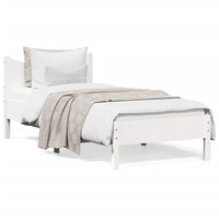 Letto senza Materasso Bianco 90x190 cm in Legno Massello Pino 844754