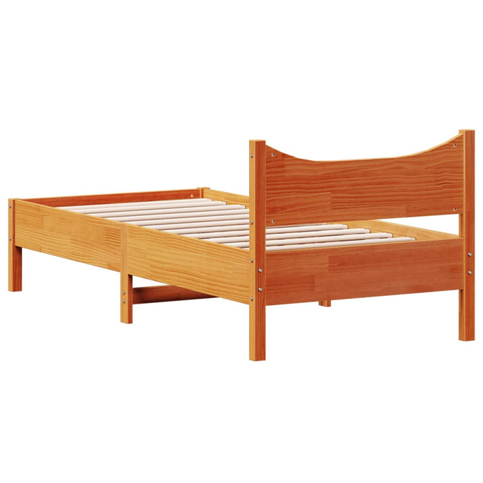 Letto senza Materasso Marrone Cera 90x190 cm in Legno di Pino 844756