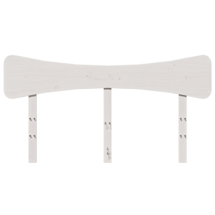 Testiera Bianca 140 cm in Legno Massello di Pino 844778