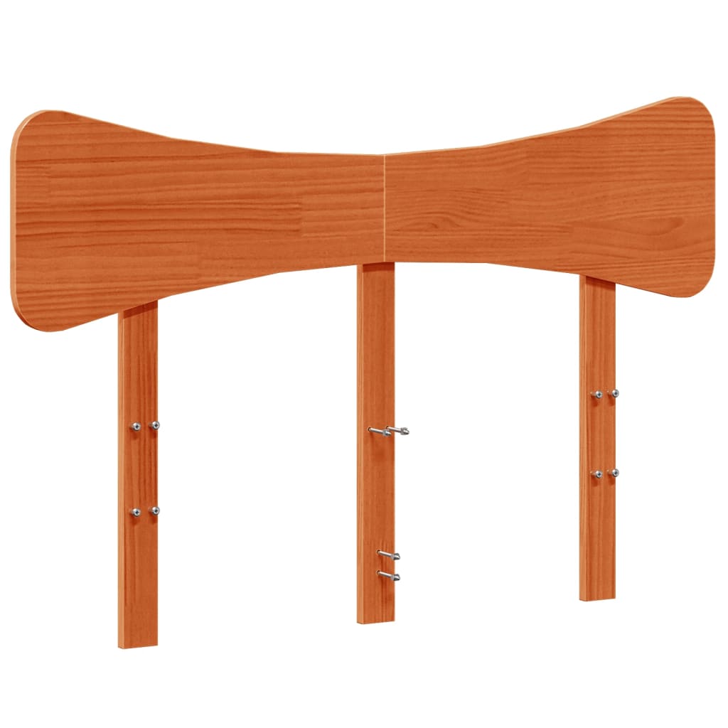 Testiera Marrone Cera 120 cm in Legno Massello di Pino 844788