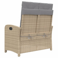 Panca Reclinabile da Giardino con Cuscini Beige in Polyrattan 368220