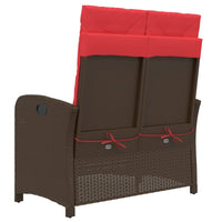 Panca Reclinabile da Giardino con Cuscini Marrone in Polyrattan 368222