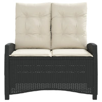 Panca Reclinabile da Giardino con Cuscini Nera in Polyrattan 368225