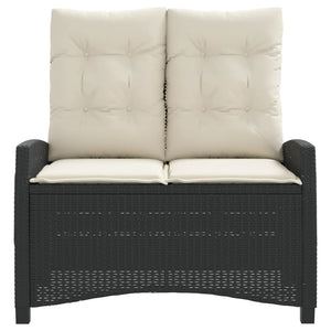 Panca Reclinabile da Giardino con Cuscini Nera in Polyrattan 368225