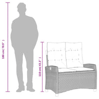 Panca Reclinabile da Giardino con Cuscini Nera in Polyrattan 368226