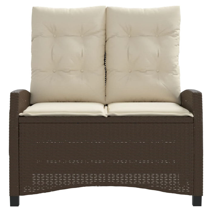 Panca Reclinabile da Giardino con Cuscini Marrone in Polyrattan 368227