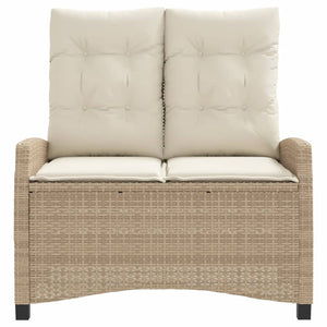 Panca Reclinabile da Giardino con Cuscini Beige in Polyrattan 368229