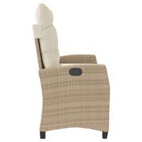 Panca Reclinabile da Giardino con Cuscini Beige in Polyrattan 368229