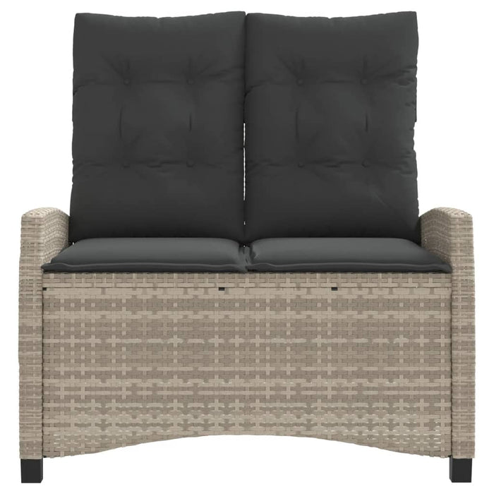 Panca Reclinabile Giardino con Cuscini Grigio Chiaro Polyrattancod mxl 87714