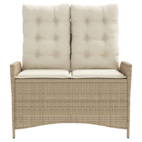 Panca Reclinabile da Giardino con Cuscini Beige in Polyrattan 368239