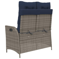 Panca Reclinabile da Giardino con Cuscini Grigia in Polyrattan 368243