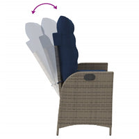 Panca Reclinabile da Giardino con Cuscini Grigia in Polyrattan 368243